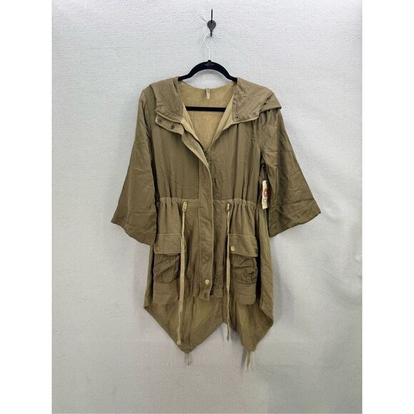 NWT XCVI Womens Green Full Zip Hooded Utility Jacket Coat Size Small - Picture 9 of 9